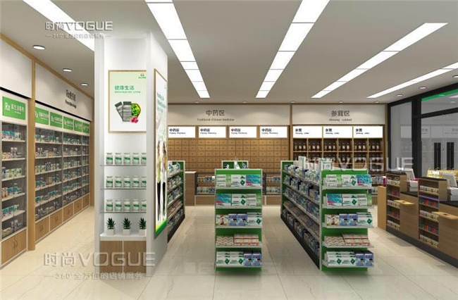 藥店貨架布局設計效果圖